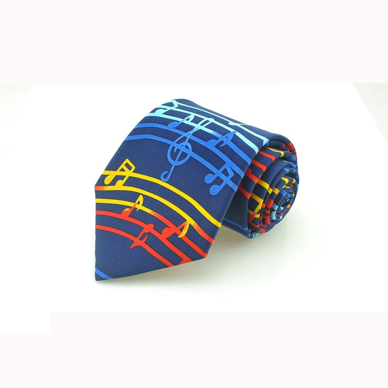 Music Note Blue Tie