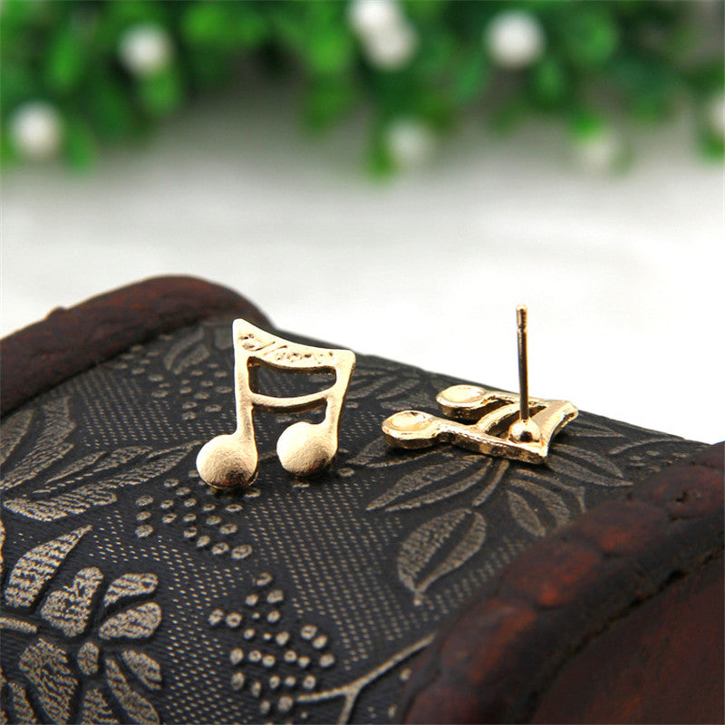 Free - Gold Music Note Stud Earrings