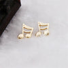 Gold Music Note Stud Earrings