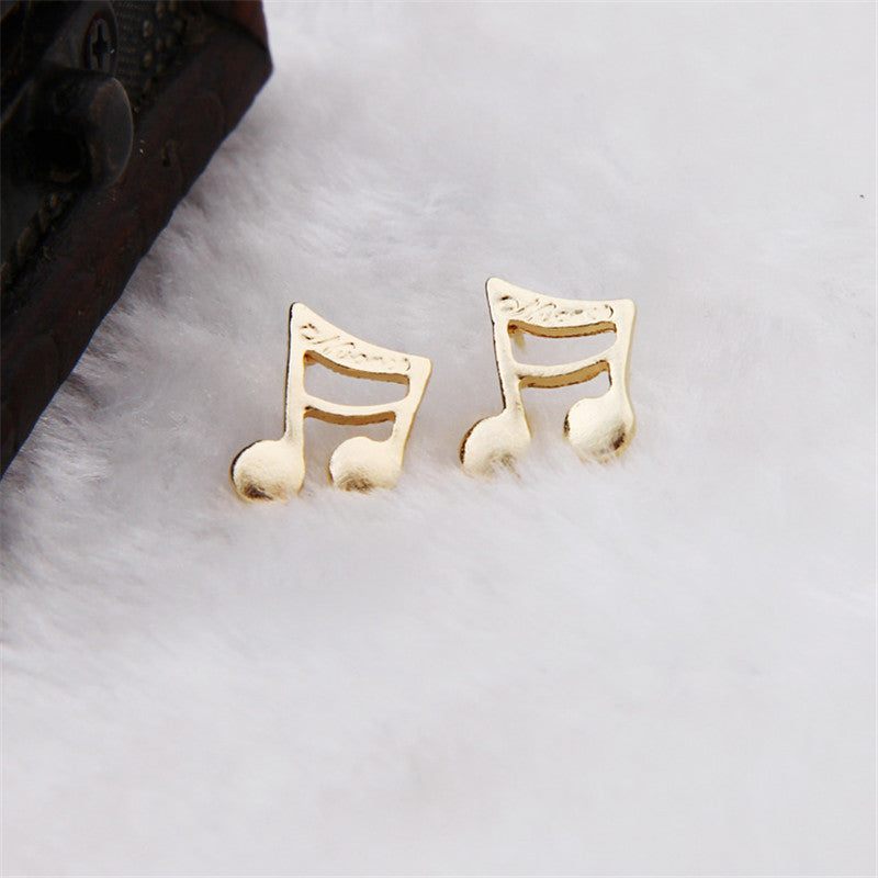 Free - Gold Music Note Stud Earrings