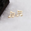 Free - Gold Music Note Stud Earrings