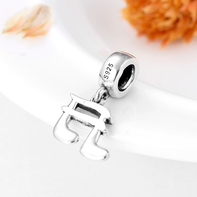 Silver Music Notes Charm Bracelet