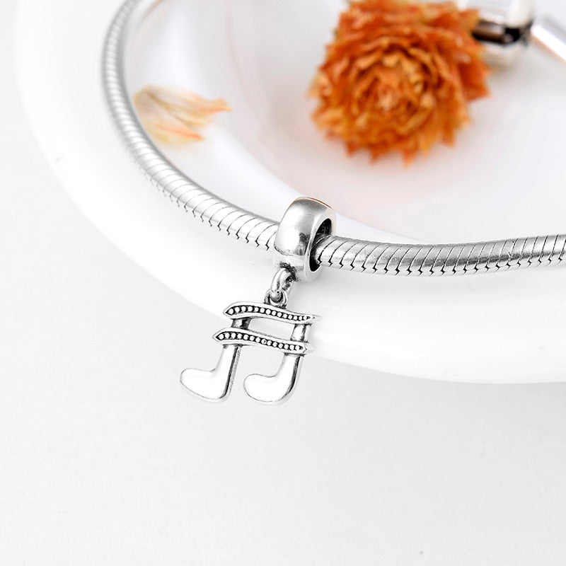 Silver Music Notes Charm Bracelet