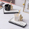 Piano Ceramic Saucer Mug Set