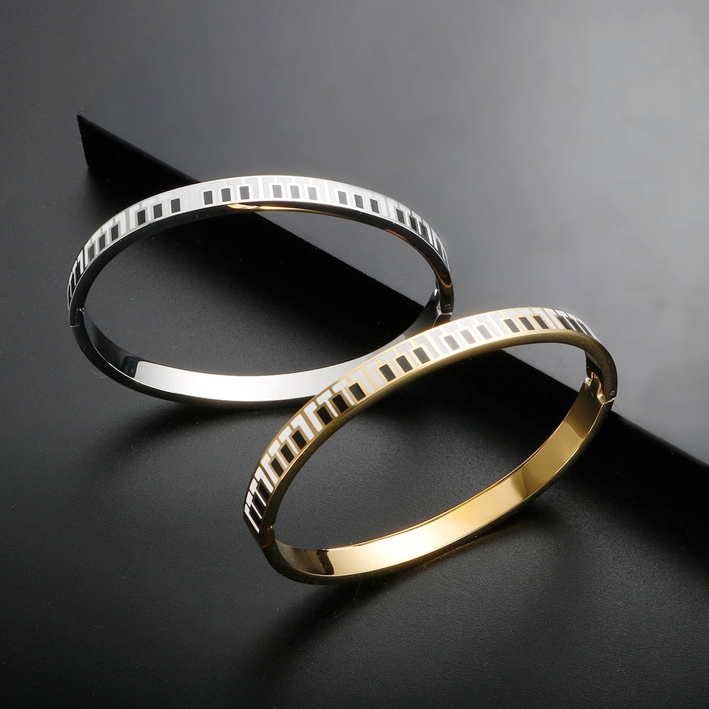 Silver/Gold Piano Keys Bangle