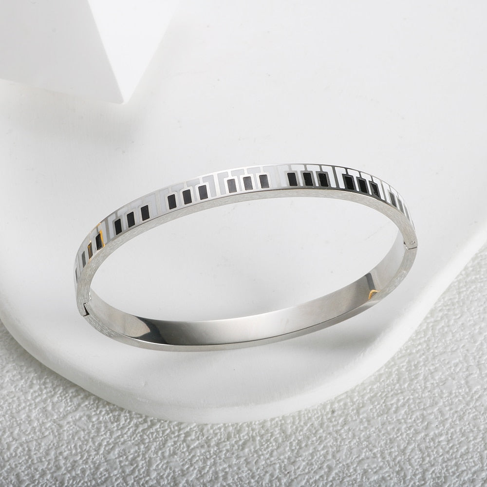 Silver/Gold Piano Keys Bangle