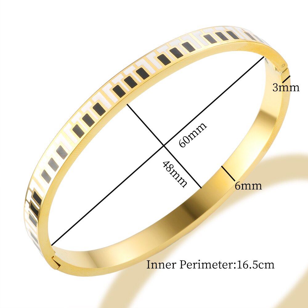 Silver/Gold Piano Keys Bangle