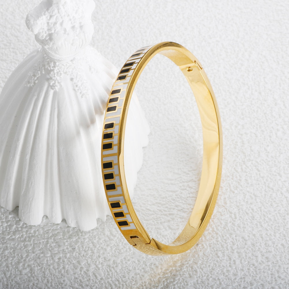 Silver/Gold Piano Keys Bangle
