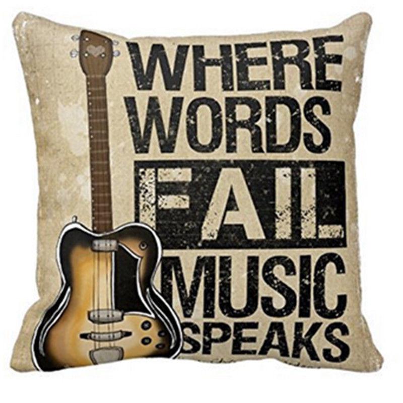 Music Quote Pillow Cover