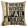 Music Quote Pillow Cover