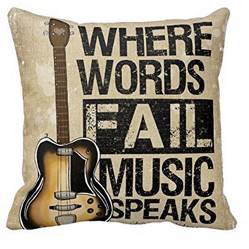 Music Quote Pillow Cover