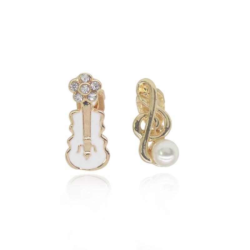 Music Guitar Pearl Stud Earrings