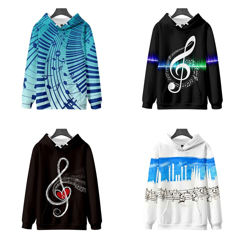 Music Notes Casual Hoodie