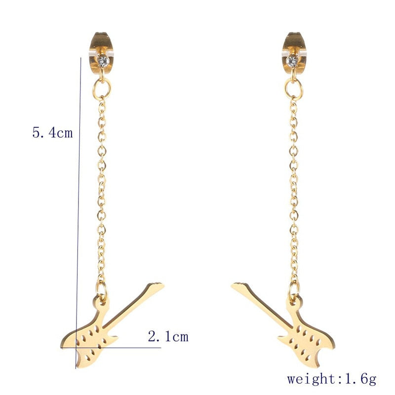 Music Guitar Drop Earrings