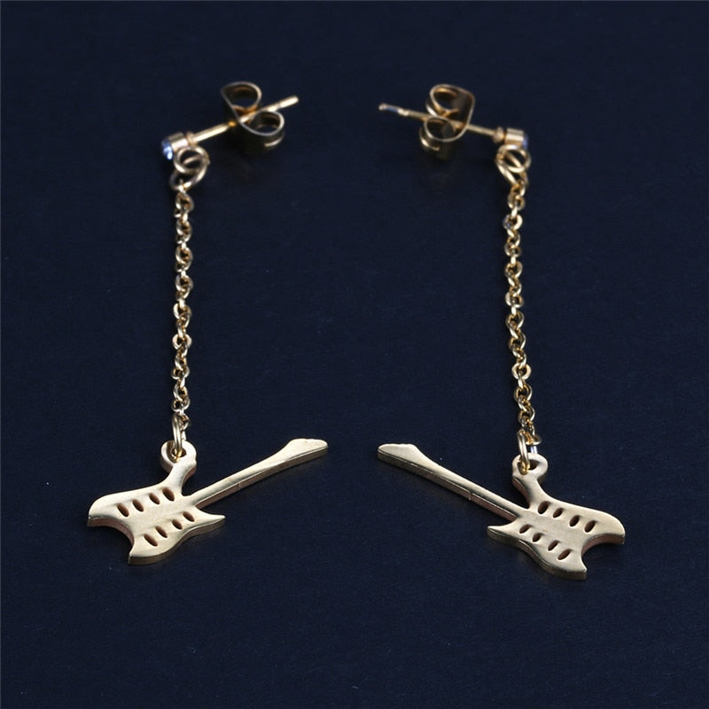 Music Guitar Drop Earrings