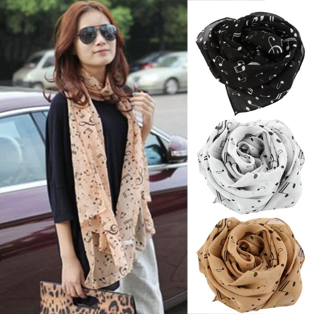 Musical Note Chiffon Scarves - Artistic Pod