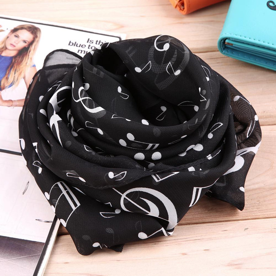 Musical Note Chiffon Scarves - Artistic Pod