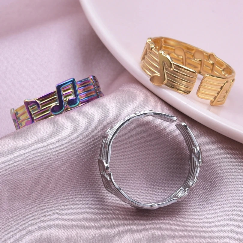 Iridescent Music Staff Ring