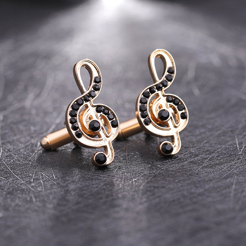 Music Notes Black Pearl Cufflinks