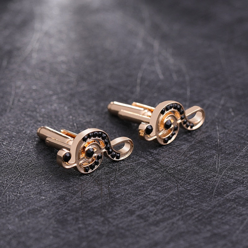 Music Notes Black Pearl Cufflinks