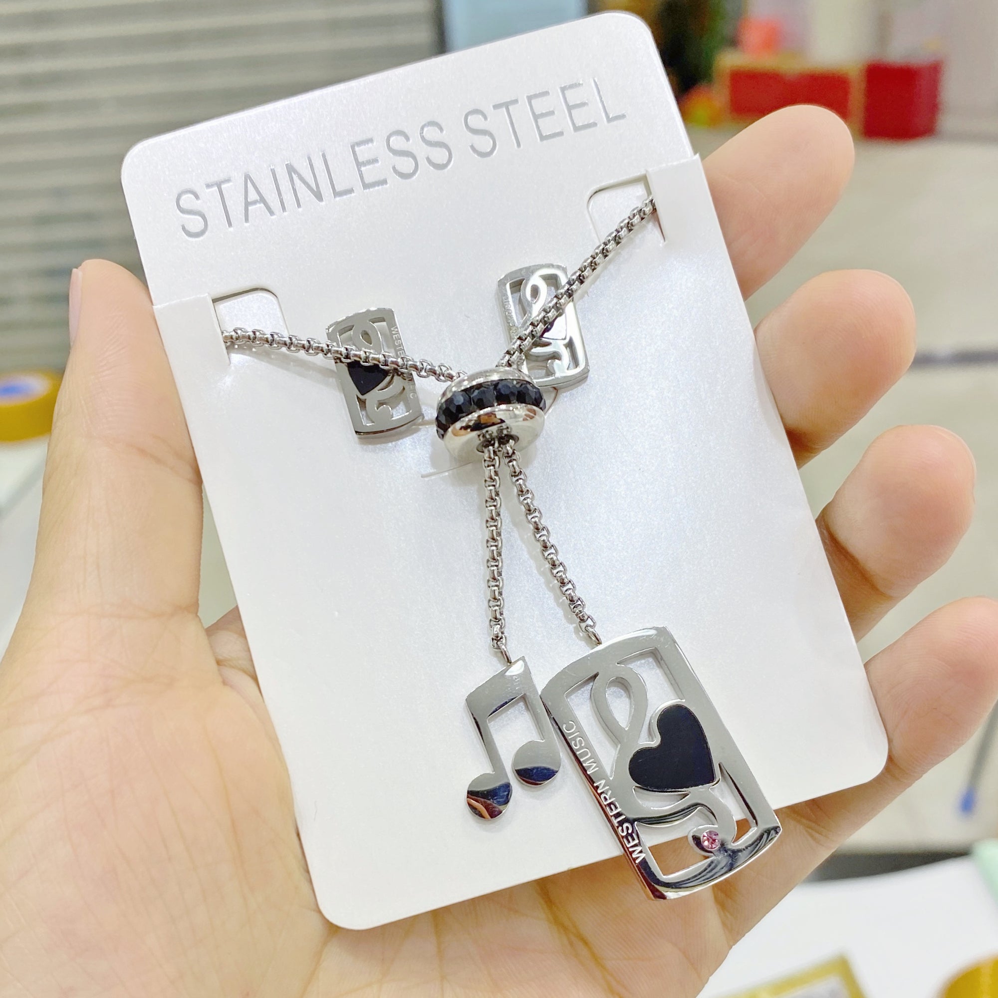 Music Notes Black Heart Jewelry Set