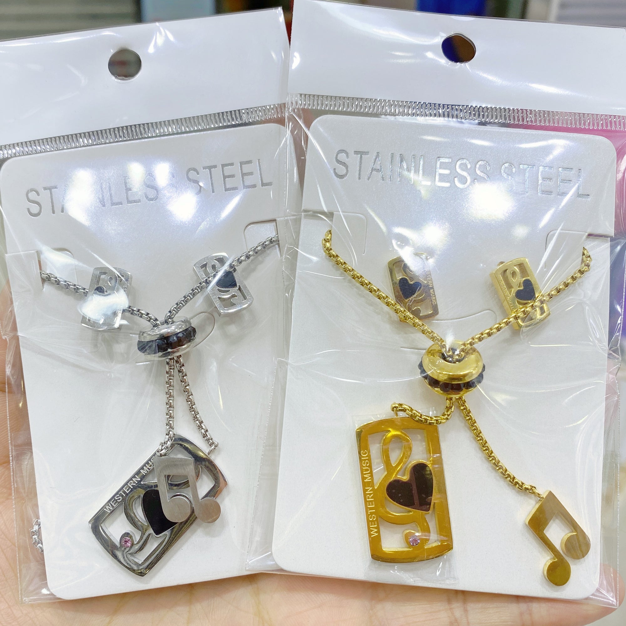 Music Notes Black Heart Jewelry Set