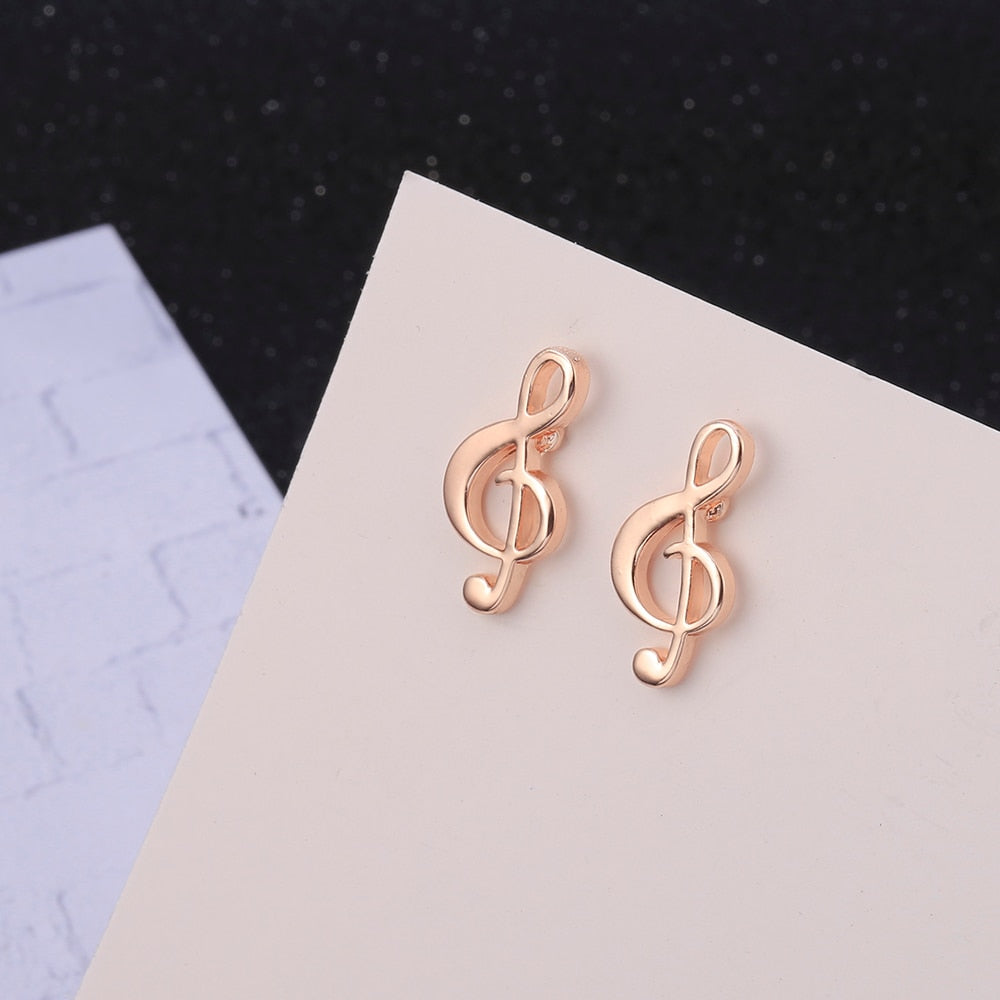 Free - Tiny Music Note Stud Earrings