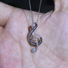 Music Symbol Crystal Necklace