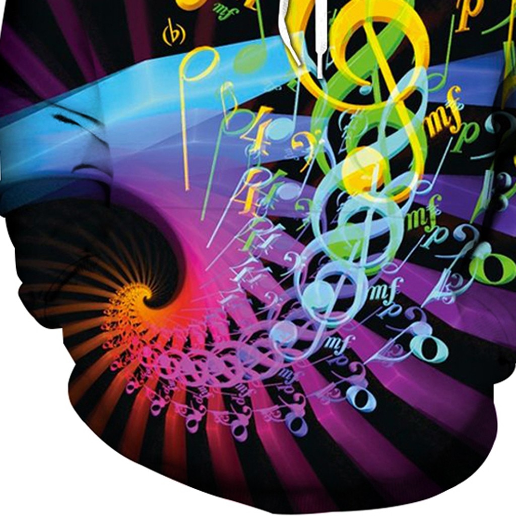 Comfy Colorful Music Notes Hoodie