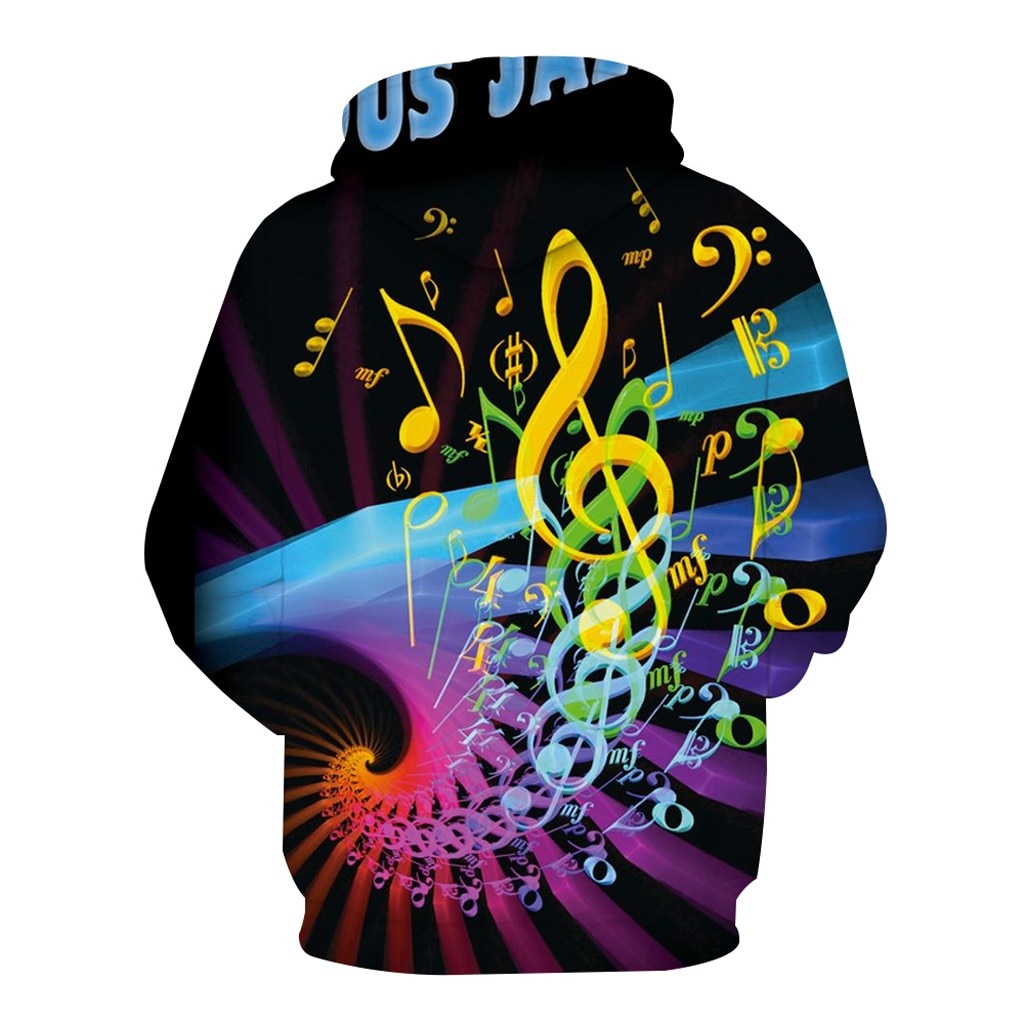 Comfy Colorful Music Notes Hoodie