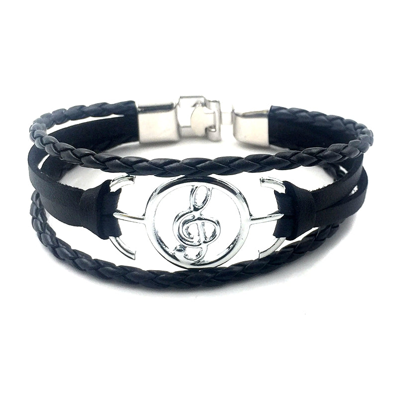 Musical Note Leather Bracelet