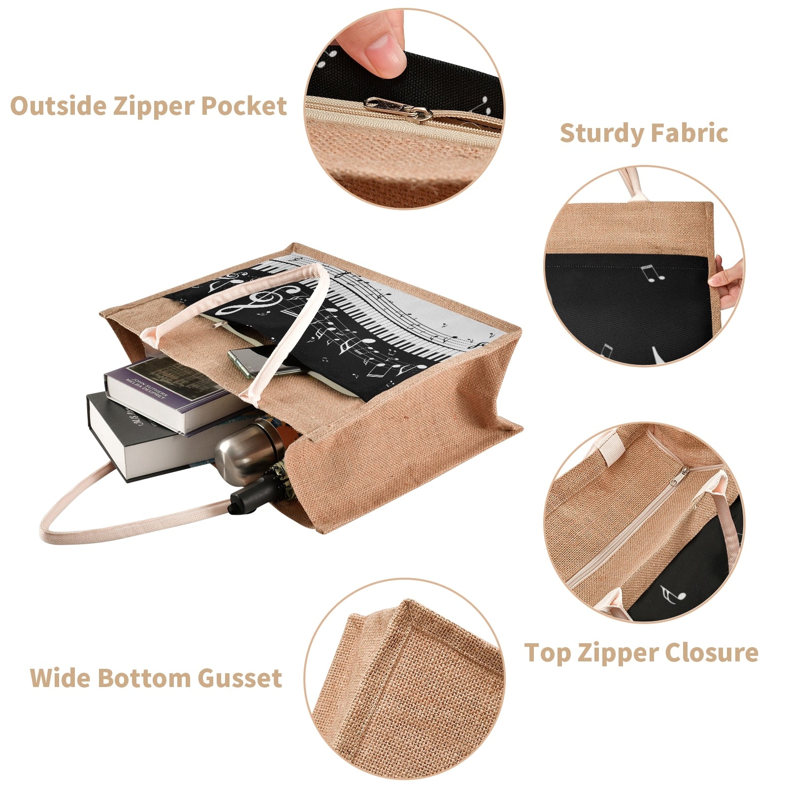 Music Notes Travel Beach Bag