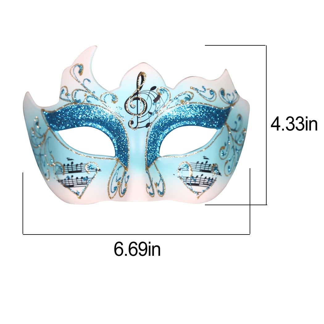 Music Notes Glitter Venetian Mask