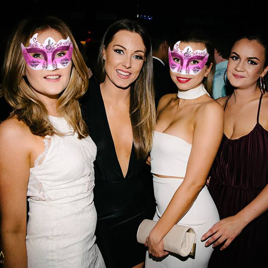 Music Notes Glitter Venetian Mask