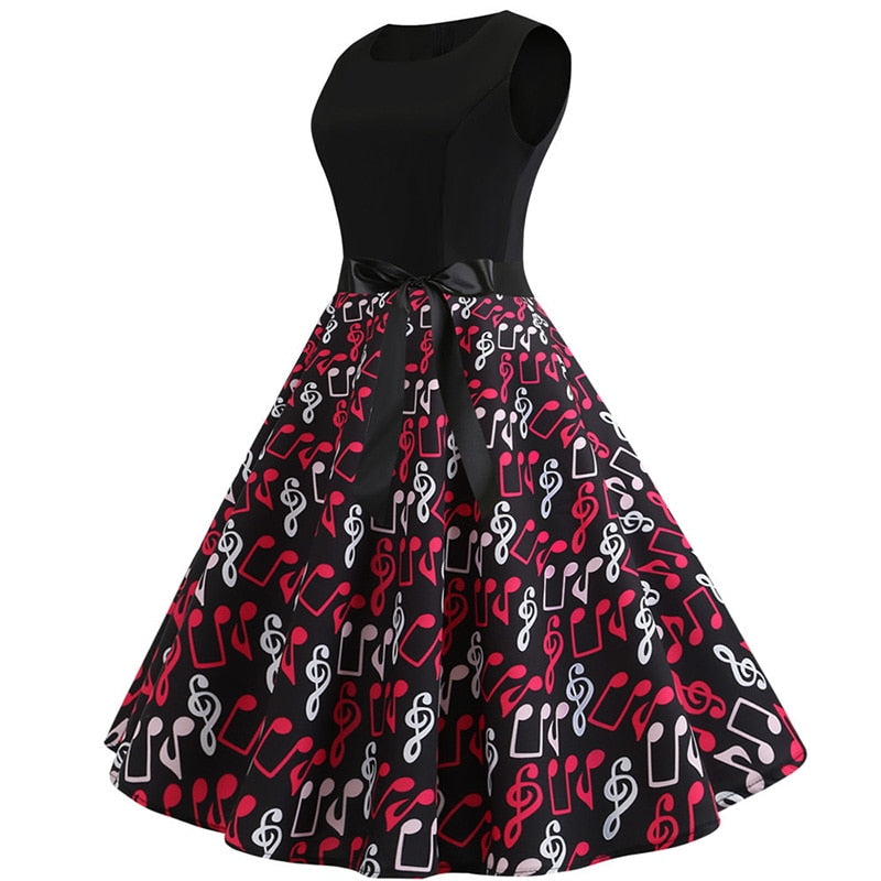 Vintage Music Black Bow Dress