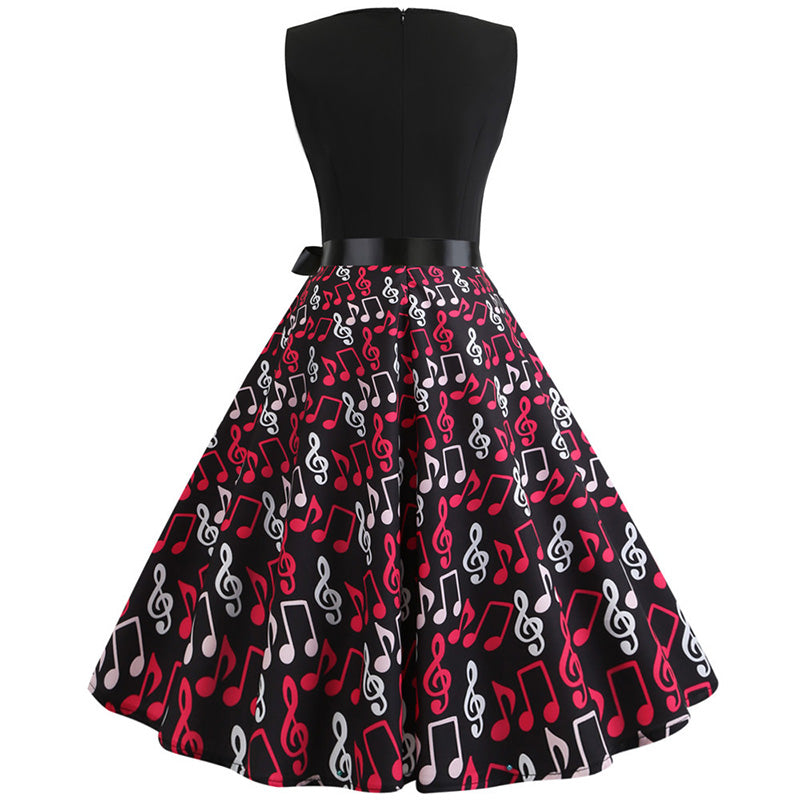 Vintage Music Black Bow Dress