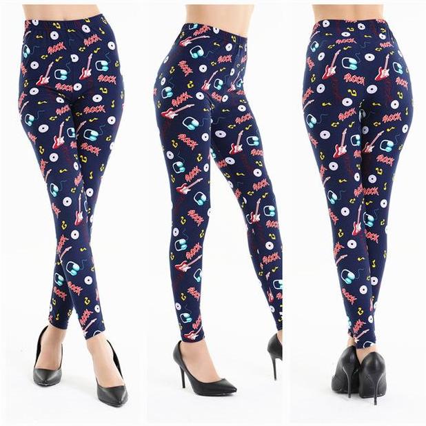 Guitar Music Note Print Leggings
