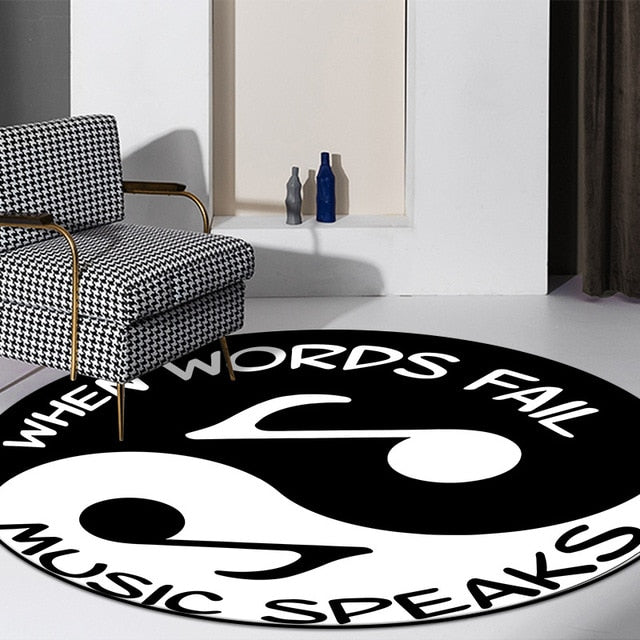 Music Notes Round Rug