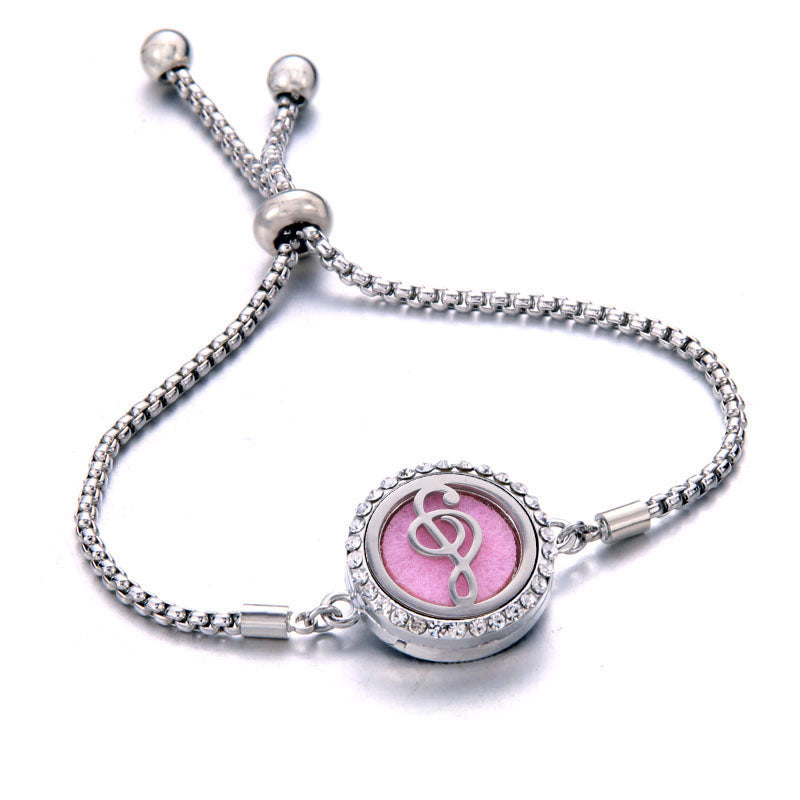 Free - Music Notes Diffuser Locket Bracelet