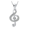Music Notes Silver Charm Necklace