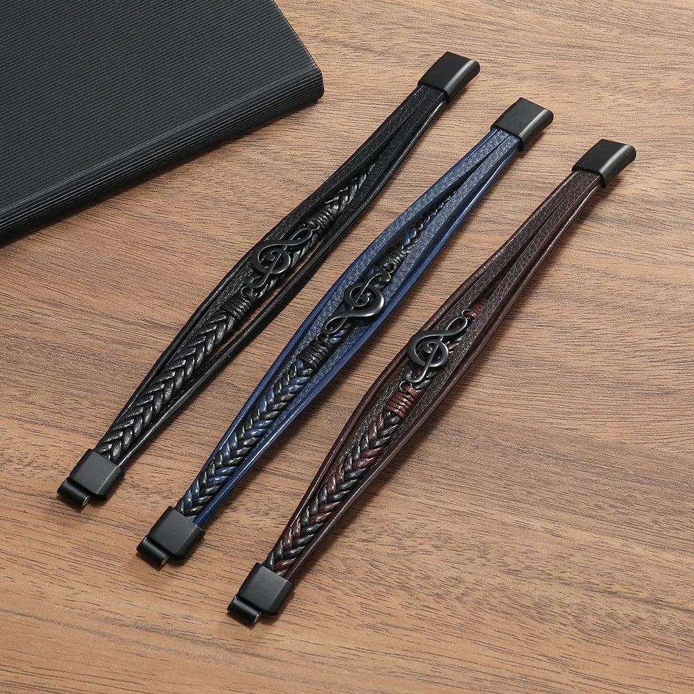 Dark Retro Music Treble Clef Bracelet