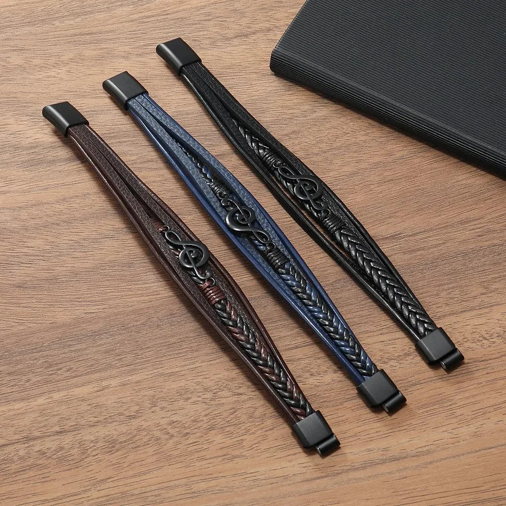 Dark Retro Music Treble Clef Bracelet
