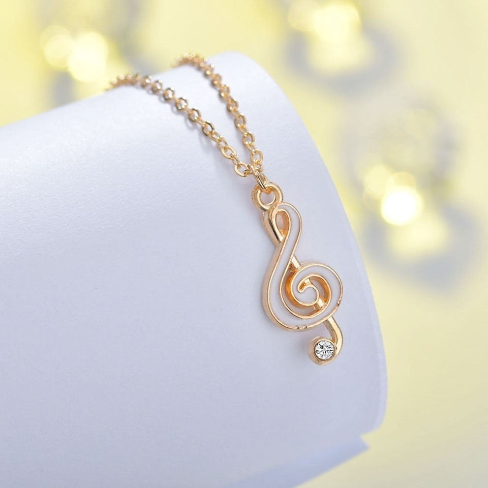 Free - Alloy Music Notes Necklace