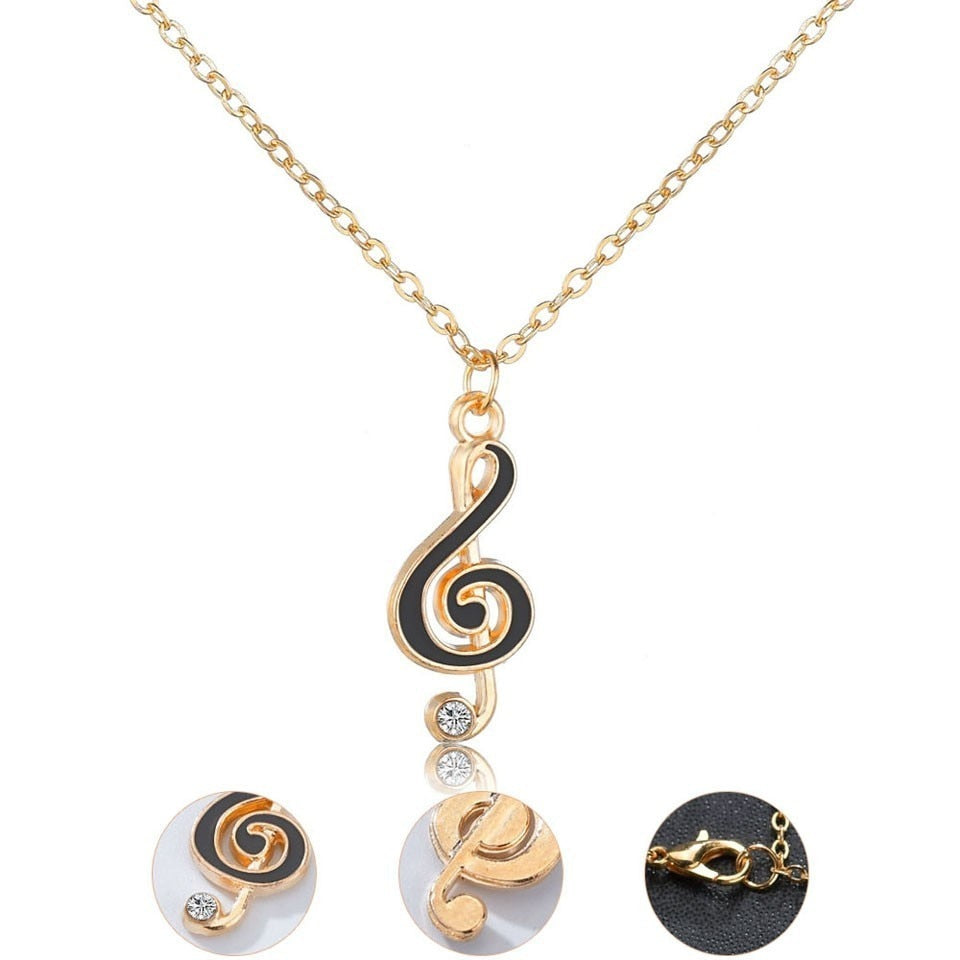 Free - Alloy Music Notes Necklace