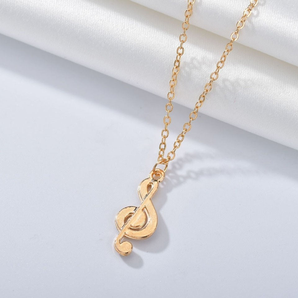 Free - Alloy Music Notes Necklace