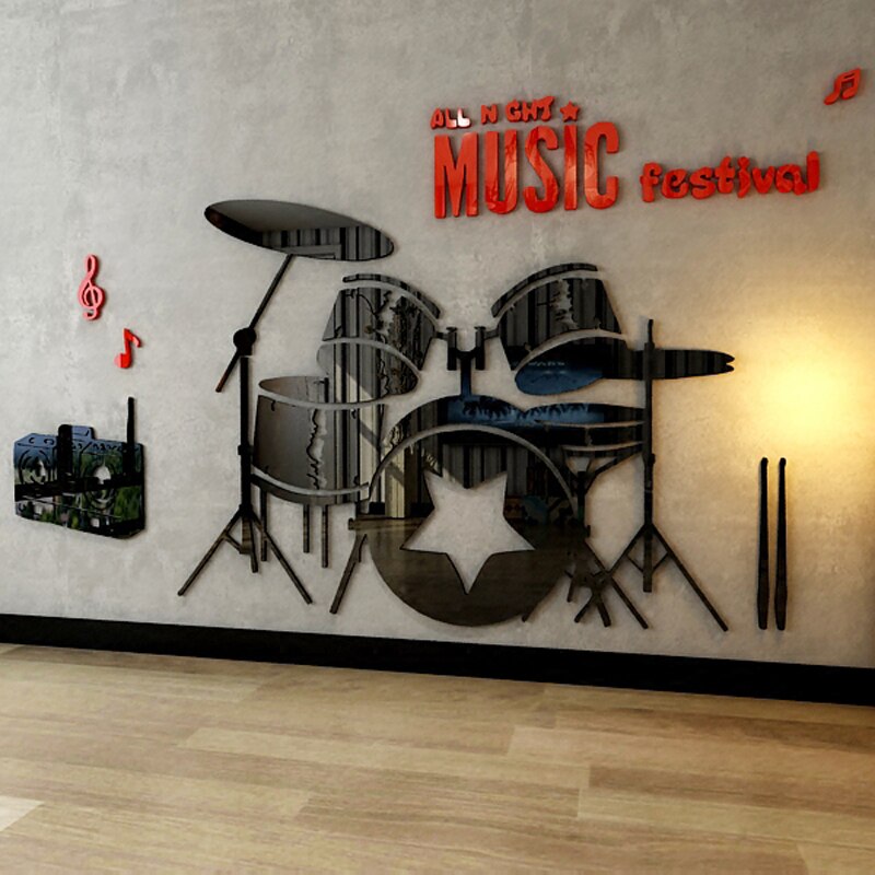 Drum 3D Acrylic Wall Sticker