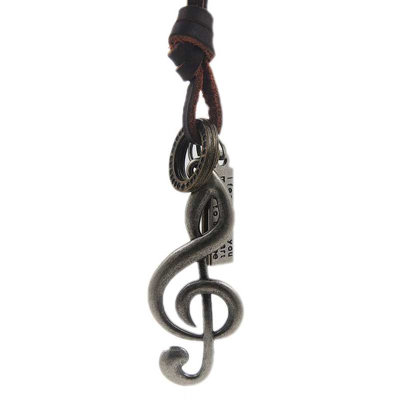 Vintage Music Note Pendant Necklace
