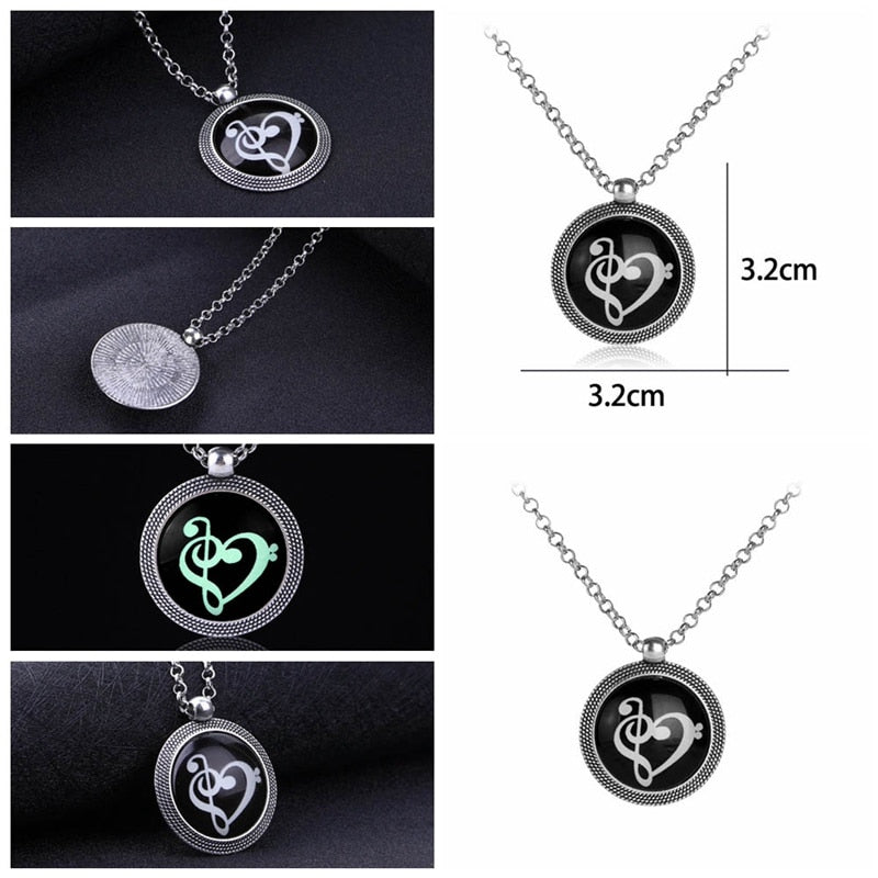 Musical Note Heart Necklace