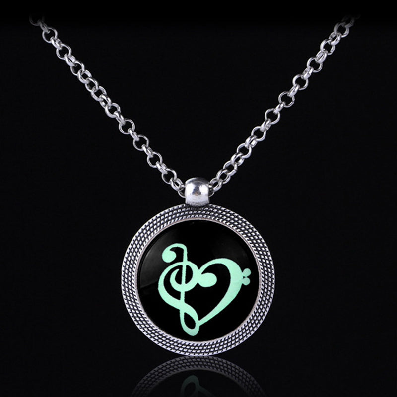 Musical Note Heart Necklace