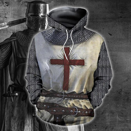 Middle Ages Knights Templar 3D Hoodie - Artistic Pod